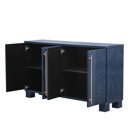 TREXM Sideboard Buffet Cabinet with Storage, Wood Sideboard with Adjustable Shelves and Gold Handles for Kitchen, Dining Room and Living Room (Antique Navy) - 1st Choice Furniture Direct