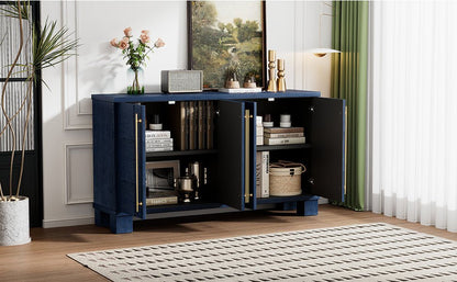 TREXM Sideboard Buffet Cabinet with Storage, Wood Sideboard with Adjustable Shelves and Gold Handles for Kitchen, Dining Room and Living Room (Antique Navy) - 1st Choice Furniture Direct