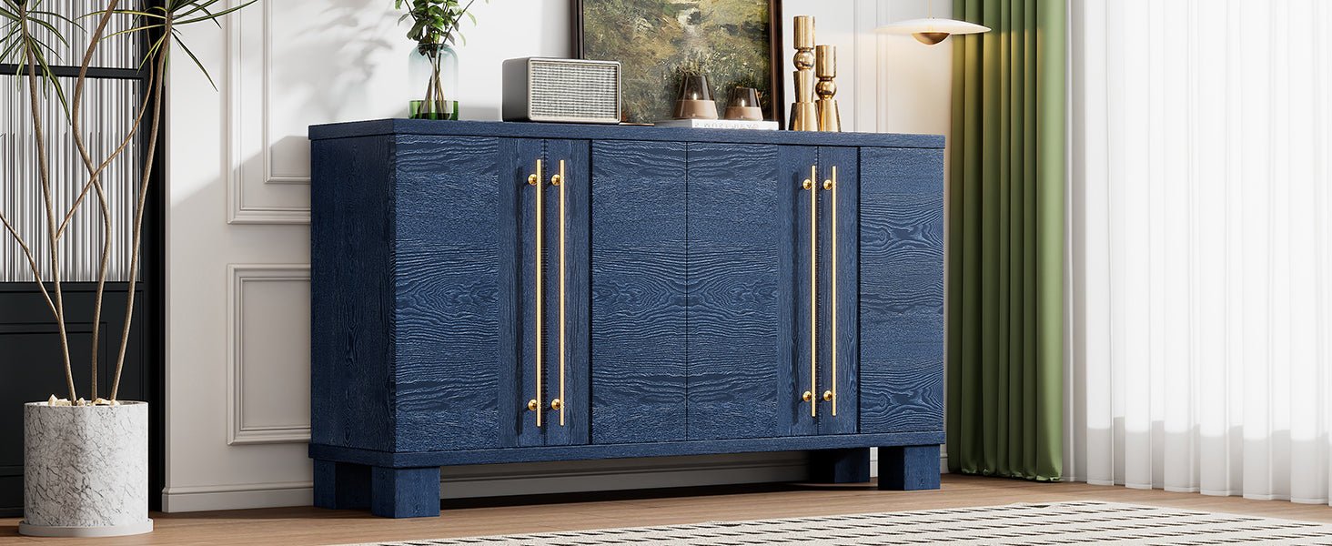 TREXM Sideboard Buffet Cabinet with Storage, Wood Sideboard with Adjustable Shelves and Gold Handles for Kitchen, Dining Room and Living Room (Antique Navy) - 1st Choice Furniture Direct