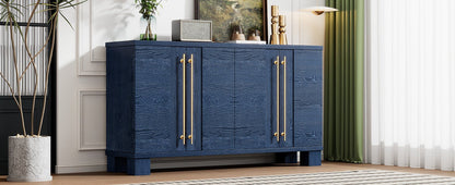 TREXM Sideboard Buffet Cabinet with Storage, Wood Sideboard with Adjustable Shelves and Gold Handles for Kitchen, Dining Room and Living Room (Antique Navy) - 1st Choice Furniture Direct