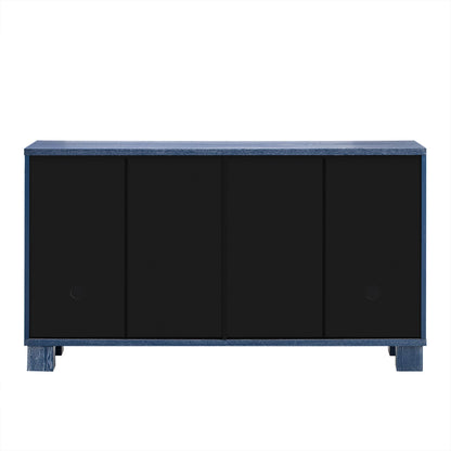 TREXM Sideboard Buffet Cabinet with Storage, Wood Sideboard with Adjustable Shelves and Gold Handles for Kitchen, Dining Room and Living Room (Antique Navy) - 1st Choice Furniture Direct