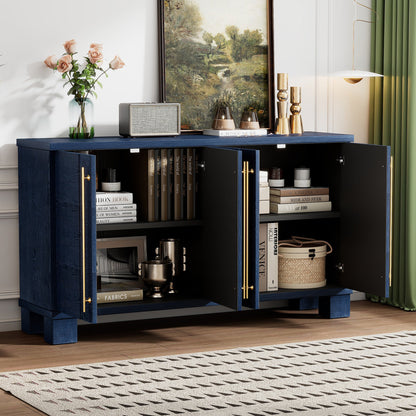 TREXM Sideboard Buffet Cabinet with Storage, Wood Sideboard with Adjustable Shelves and Gold Handles for Kitchen, Dining Room and Living Room (Antique Navy) - 1st Choice Furniture Direct