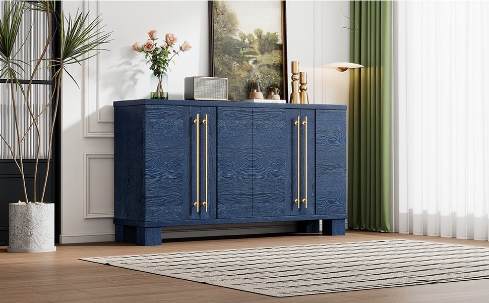 TREXM Sideboard Buffet Cabinet with Storage, Wood Sideboard with Adjustable Shelves and Gold Handles for Kitchen, Dining Room and Living Room (Antique Navy) - 1st Choice Furniture Direct
