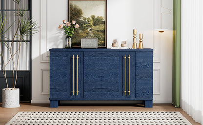 TREXM Sideboard Buffet Cabinet with Storage, Wood Sideboard with Adjustable Shelves and Gold Handles for Kitchen, Dining Room and Living Room (Antique Navy) - 1st Choice Furniture Direct