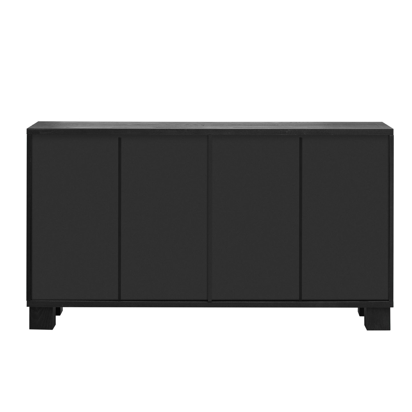 TREXM Sideboard Buffet Cabinet with Storage, Wood Sideboard with Adjustable Shelves and Gold Handles for Kitchen, Dining Room and Living Room (Black) - 1st Choice Furniture Direct