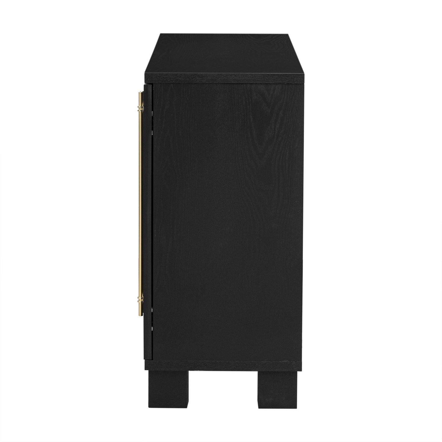 TREXM Sideboard Buffet Cabinet with Storage, Wood Sideboard with Adjustable Shelves and Gold Handles for Kitchen, Dining Room and Living Room (Black) - 1st Choice Furniture Direct