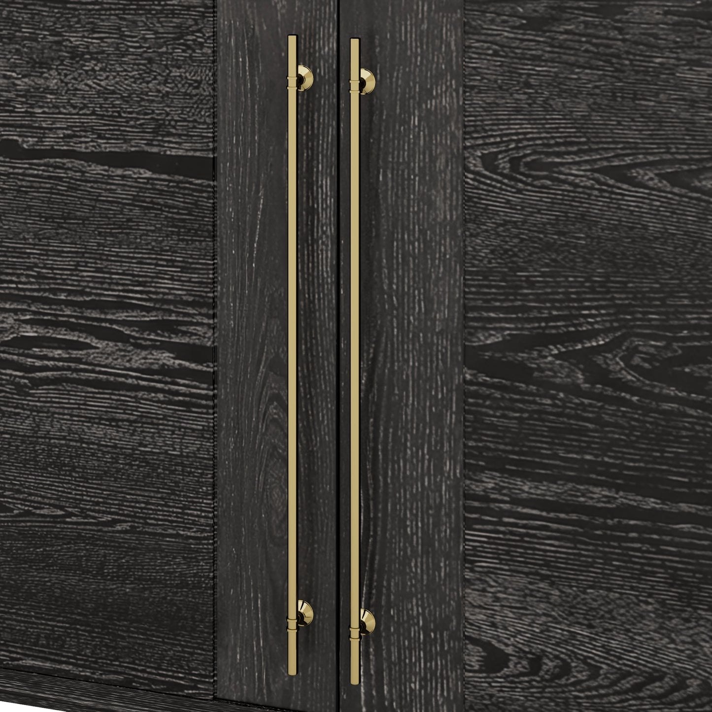 TREXM Sideboard Buffet Cabinet with Storage, Wood Sideboard with Adjustable Shelves and Gold Handles for Kitchen, Dining Room and Living Room (Black) - 1st Choice Furniture Direct