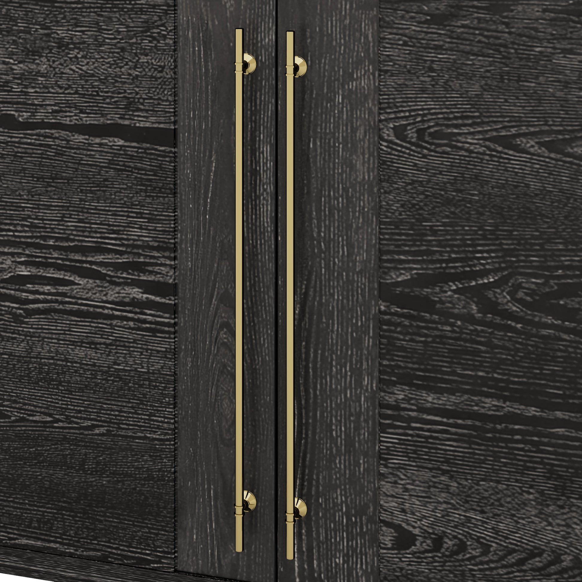 TREXM Sideboard Buffet Cabinet with Storage, Wood Sideboard with Adjustable Shelves and Gold Handles for Kitchen, Dining Room and Living Room (Black) - 1st Choice Furniture Direct