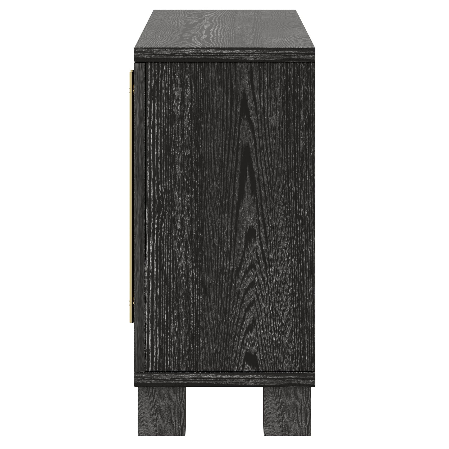 TREXM Sideboard Buffet Cabinet with Storage, Wood Sideboard with Adjustable Shelves and Gold Handles for Kitchen, Dining Room and Living Room (Black) - 1st Choice Furniture Direct