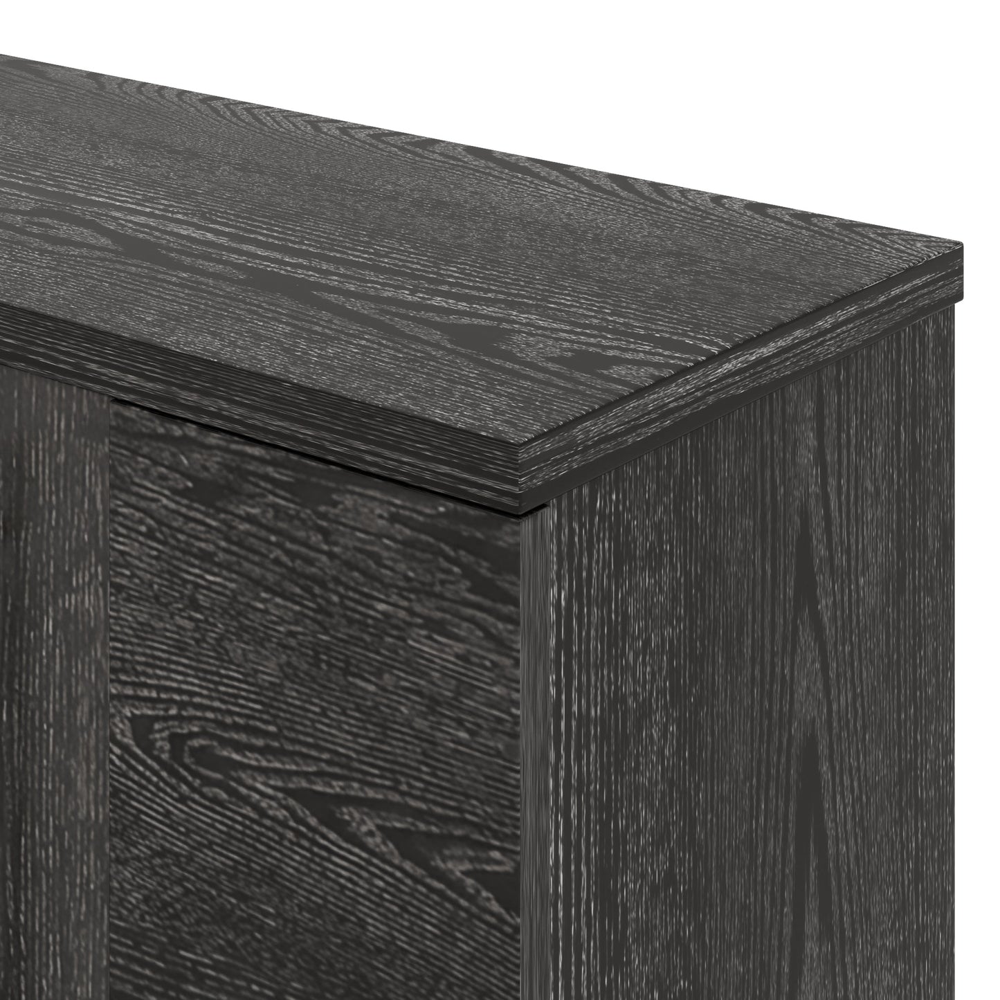 TREXM Sideboard Buffet Cabinet with Storage, Wood Sideboard with Adjustable Shelves and Gold Handles for Kitchen, Dining Room and Living Room (Black) - 1st Choice Furniture Direct