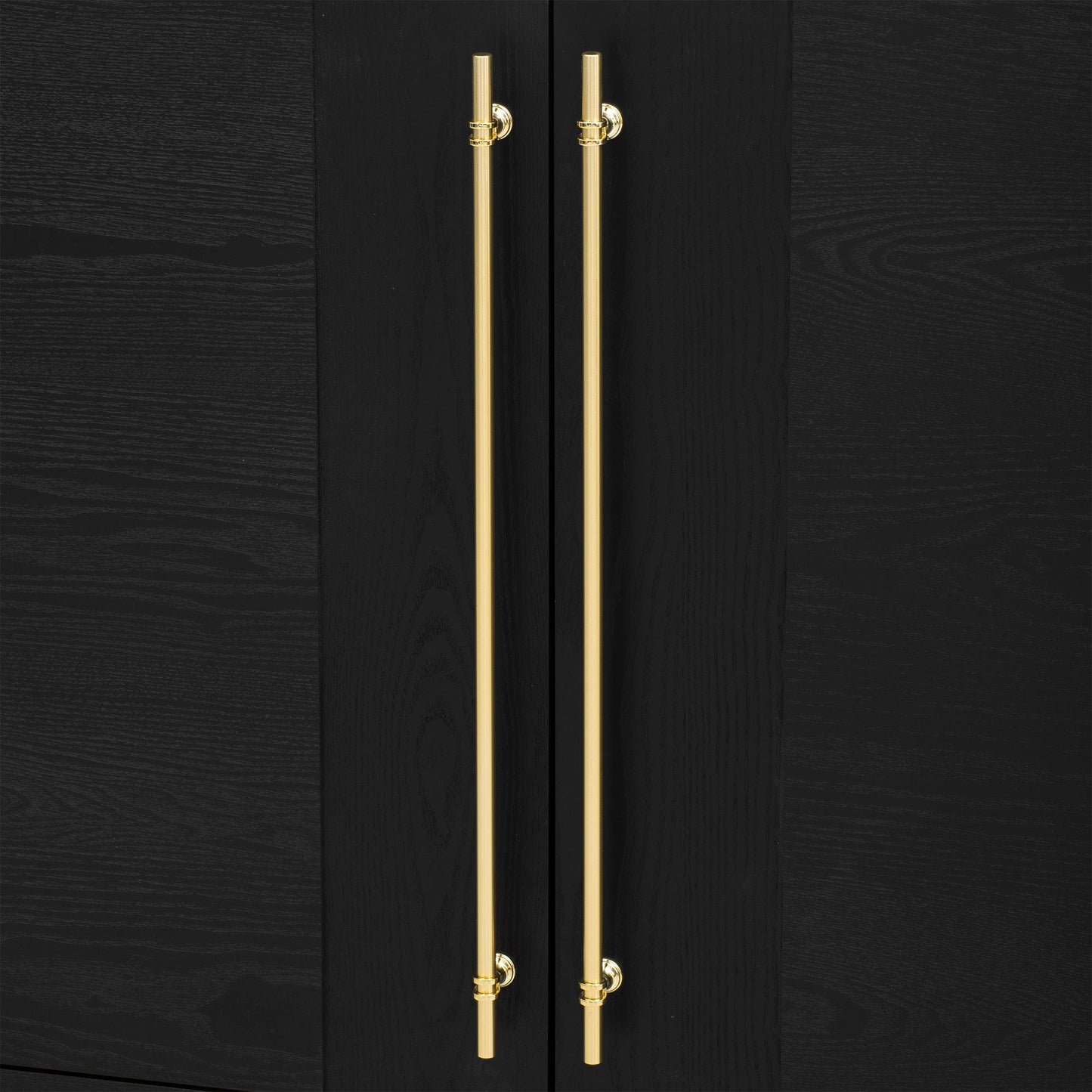 TREXM Sideboard Buffet Cabinet with Storage, Wood Sideboard with Adjustable Shelves and Gold Handles for Kitchen, Dining Room and Living Room (Black) - 1st Choice Furniture Direct