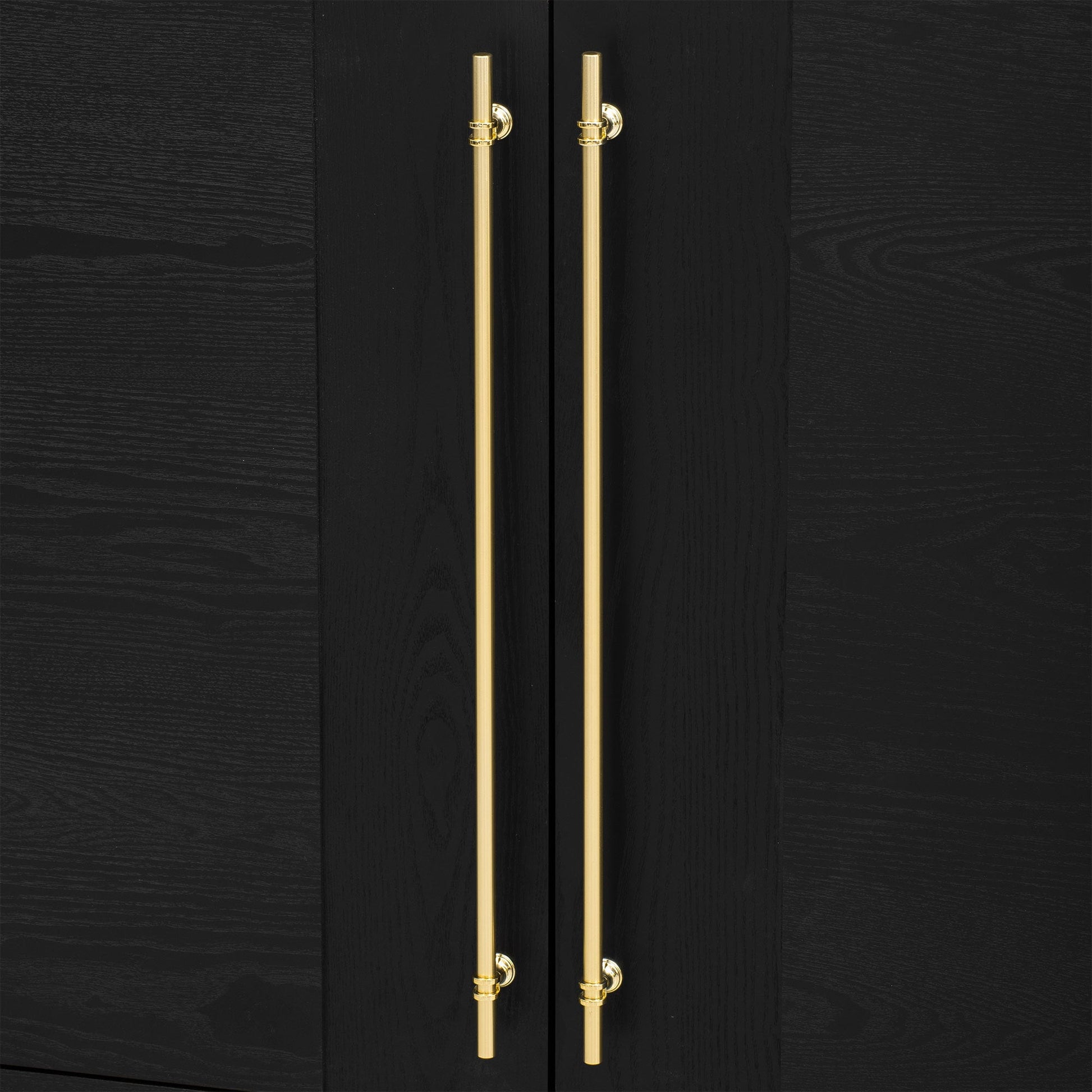 TREXM Sideboard Buffet Cabinet with Storage, Wood Sideboard with Adjustable Shelves and Gold Handles for Kitchen, Dining Room and Living Room (Black) - 1st Choice Furniture Direct