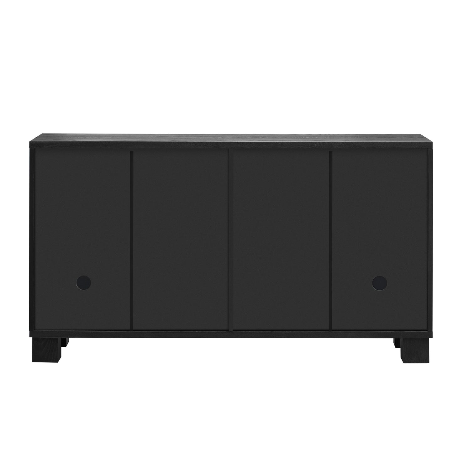 TREXM Sideboard Buffet Cabinet with Storage, Wood Sideboard with Adjustable Shelves and Gold Handles for Kitchen, Dining Room and Living Room (Black) - 1st Choice Furniture Direct
