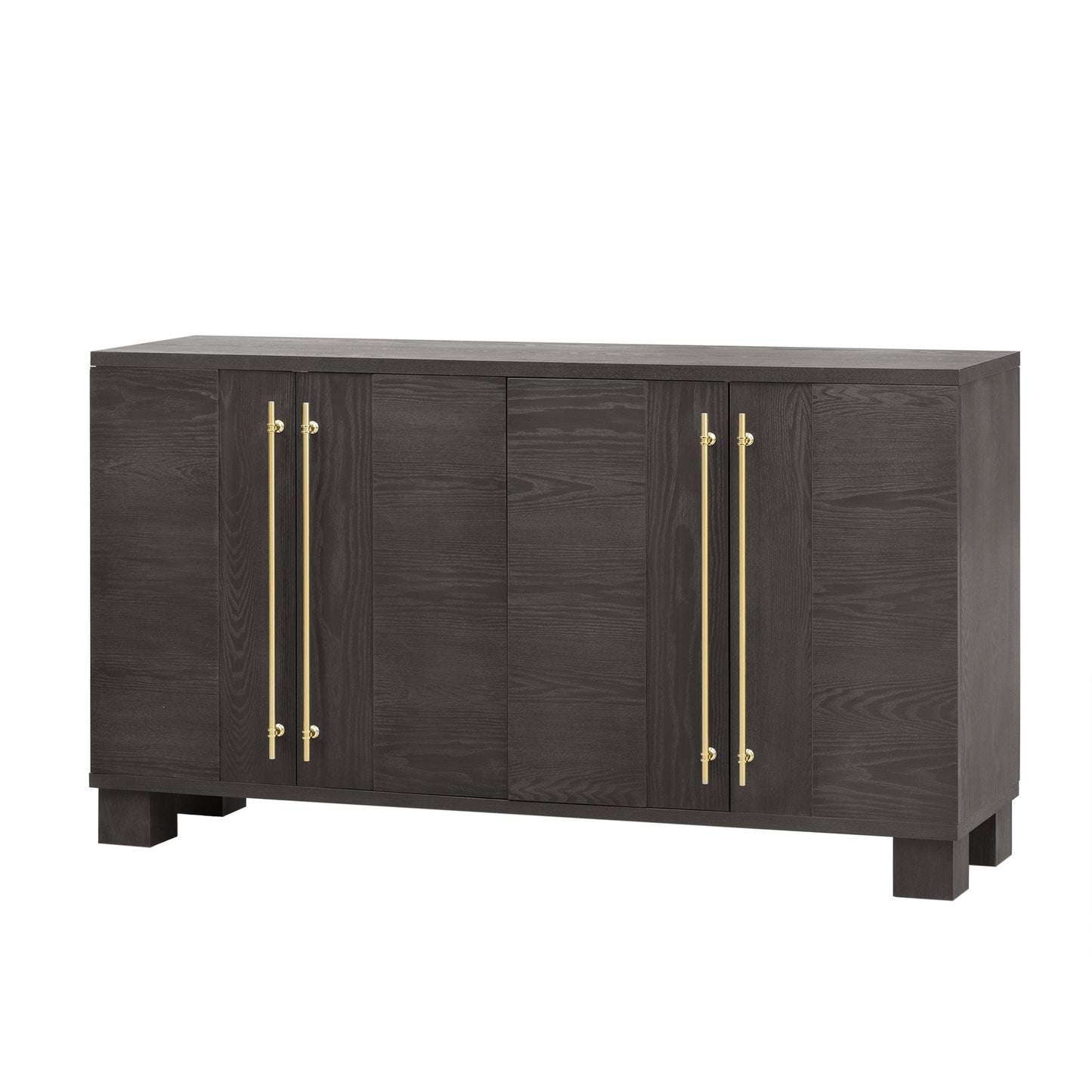 TREXM Sideboard Buffet Cabinet with Storage, Wood Sideboard with Adjustable Shelves and Gold Handles for Kitchen, Dining Room and Living Room (Taupe) - 1st Choice Furniture Direct
