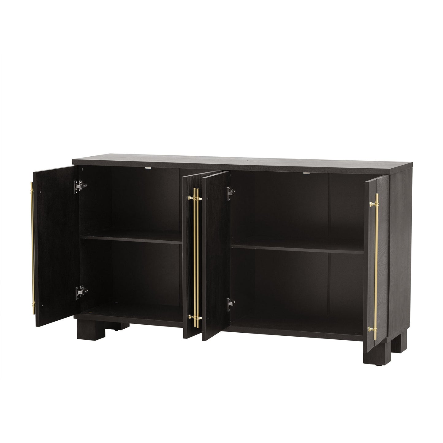 TREXM Sideboard Buffet Cabinet with Storage, Wood Sideboard with Adjustable Shelves and Gold Handles for Kitchen, Dining Room and Living Room (Taupe) - 1st Choice Furniture Direct