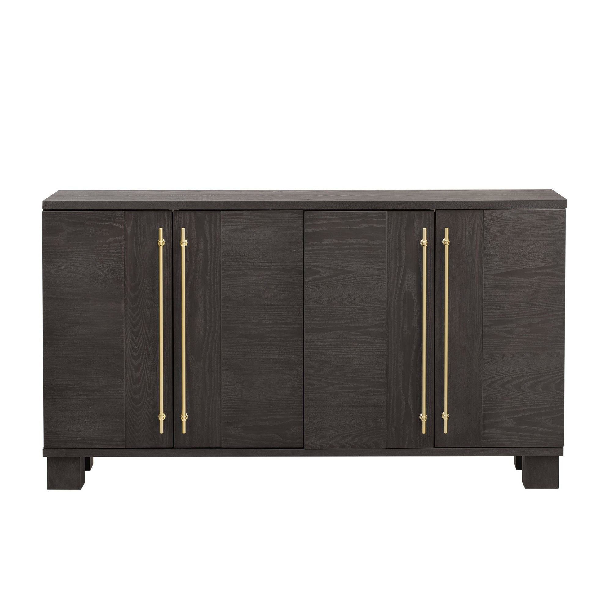 TREXM Sideboard Buffet Cabinet with Storage, Wood Sideboard with Adjustable Shelves and Gold Handles for Kitchen, Dining Room and Living Room (Taupe) - 1st Choice Furniture Direct