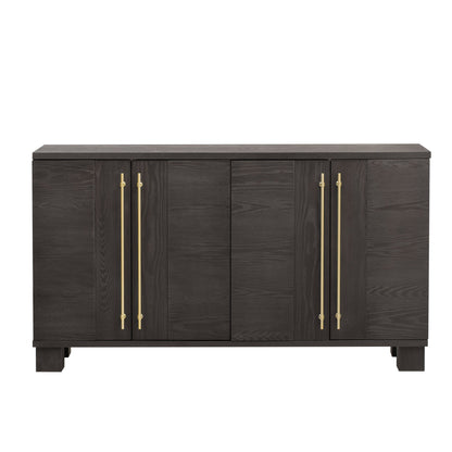 TREXM Sideboard Buffet Cabinet with Storage, Wood Sideboard with Adjustable Shelves and Gold Handles for Kitchen, Dining Room and Living Room (Taupe) - 1st Choice Furniture Direct