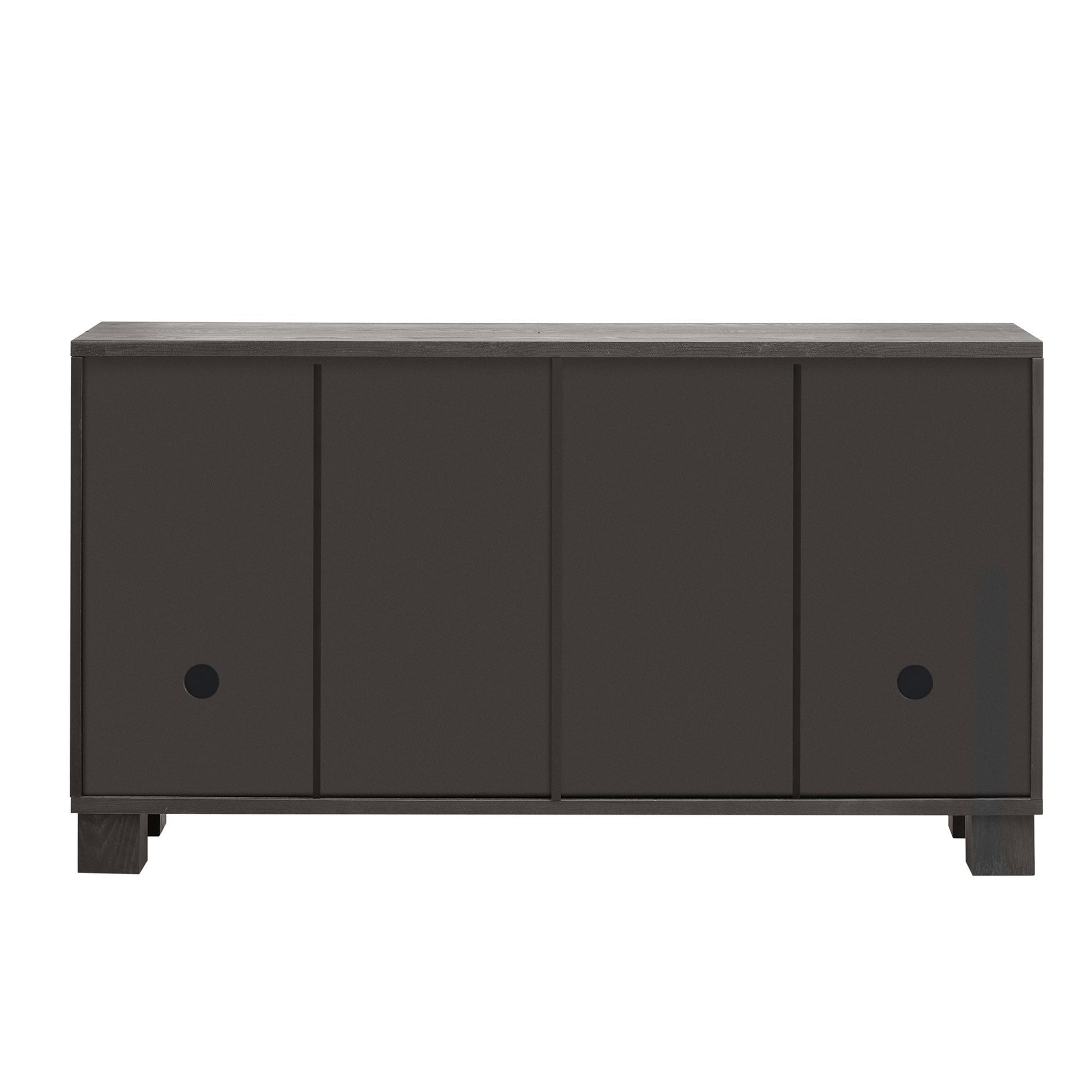 TREXM Sideboard Buffet Cabinet with Storage, Wood Sideboard with Adjustable Shelves and Gold Handles for Kitchen, Dining Room and Living Room (Taupe) - 1st Choice Furniture Direct