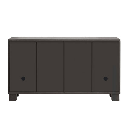 TREXM Sideboard Buffet Cabinet with Storage, Wood Sideboard with Adjustable Shelves and Gold Handles for Kitchen, Dining Room and Living Room (Taupe) - 1st Choice Furniture Direct