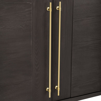 TREXM Sideboard Buffet Cabinet with Storage, Wood Sideboard with Adjustable Shelves and Gold Handles for Kitchen, Dining Room and Living Room (Taupe) - 1st Choice Furniture Direct