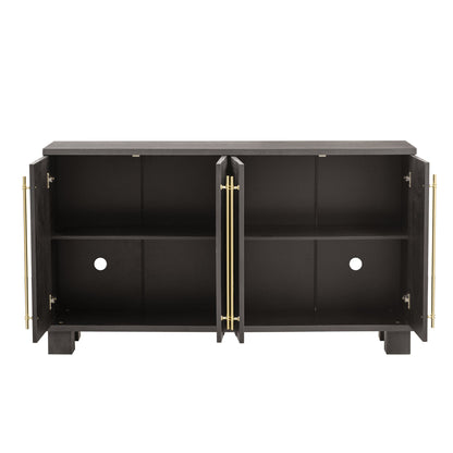 TREXM Sideboard Buffet Cabinet with Storage, Wood Sideboard with Adjustable Shelves and Gold Handles for Kitchen, Dining Room and Living Room (Taupe) - 1st Choice Furniture Direct
