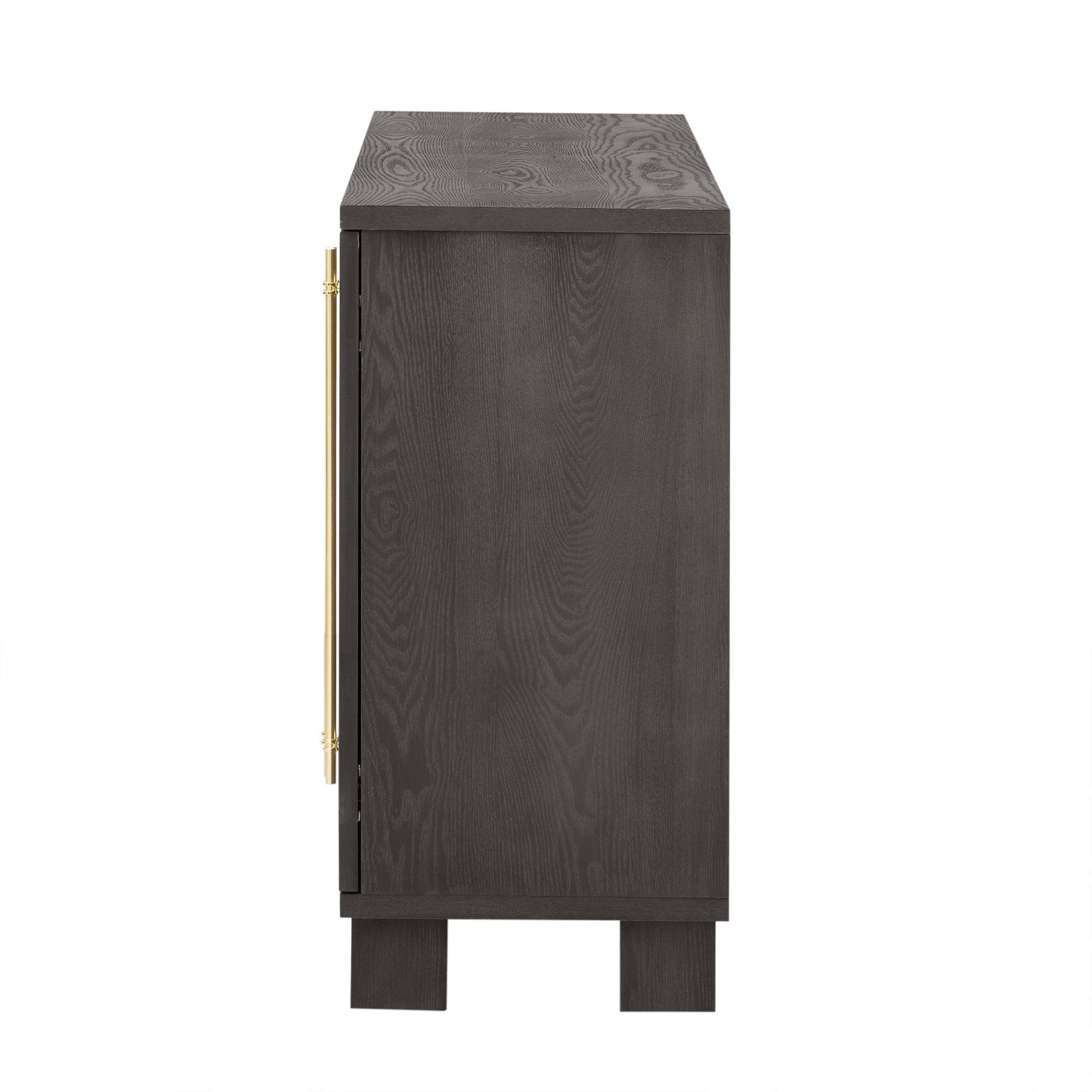 TREXM Sideboard Buffet Cabinet with Storage, Wood Sideboard with Adjustable Shelves and Gold Handles for Kitchen, Dining Room and Living Room (Taupe) - 1st Choice Furniture Direct