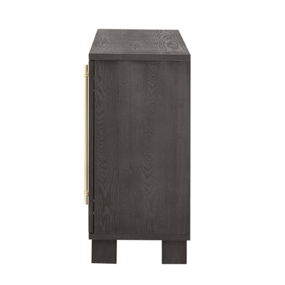 TREXM Sideboard Buffet Cabinet with Storage, Wood Sideboard with Adjustable Shelves and Gold Handles for Kitchen, Dining Room and Living Room (Taupe) - 1st Choice Furniture Direct