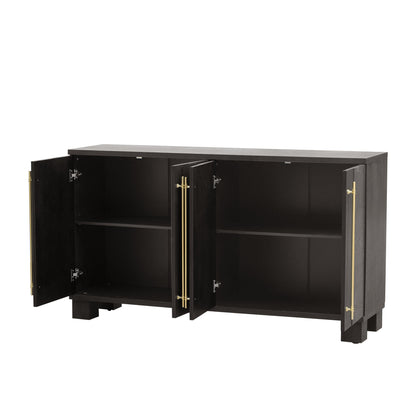 TREXM Sideboard Buffet Cabinet with Storage, Wood Sideboard with Adjustable Shelves and Gold Handles for Kitchen, Dining Room and Living Room (Taupe) - 1st Choice Furniture Direct