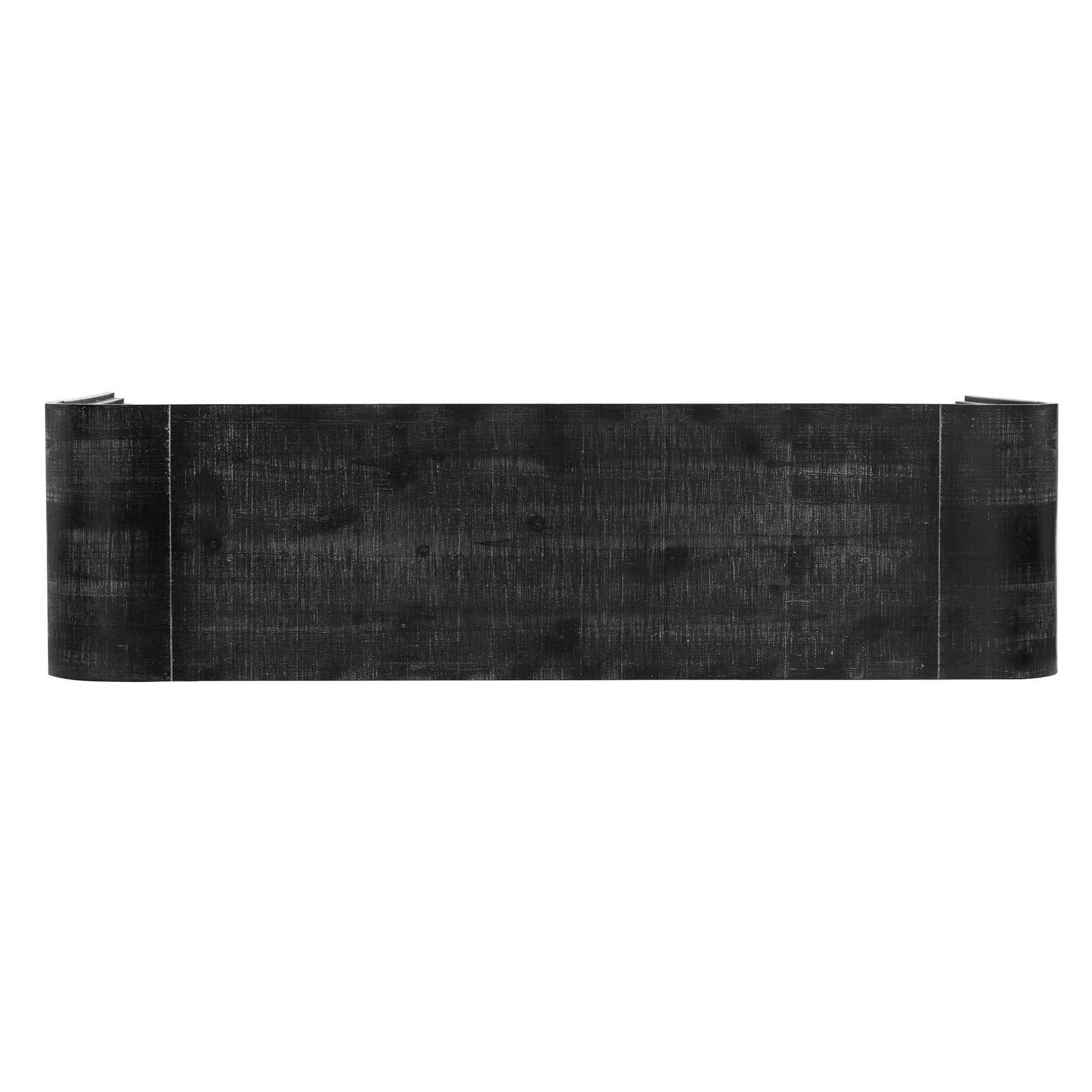 TREXM Unique Retro Silhouette Console Table with Open Style, Two Top Drawers for Entrance, Dinning Room, Living Room (Antique Black) - 1st Choice Furniture Direct