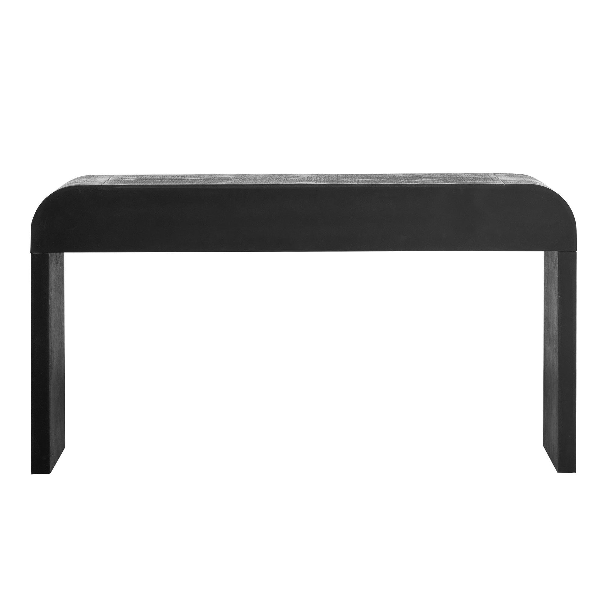 TREXM Unique Retro Silhouette Console Table with Open Style, Two Top Drawers for Entrance, Dinning Room, Living Room (Antique Black) - 1st Choice Furniture Direct