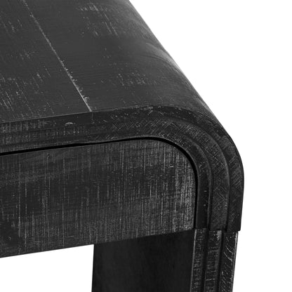 TREXM Unique Retro Silhouette Console Table with Open Style, Two Top Drawers for Entrance, Dinning Room, Living Room (Antique Black) - 1st Choice Furniture Direct