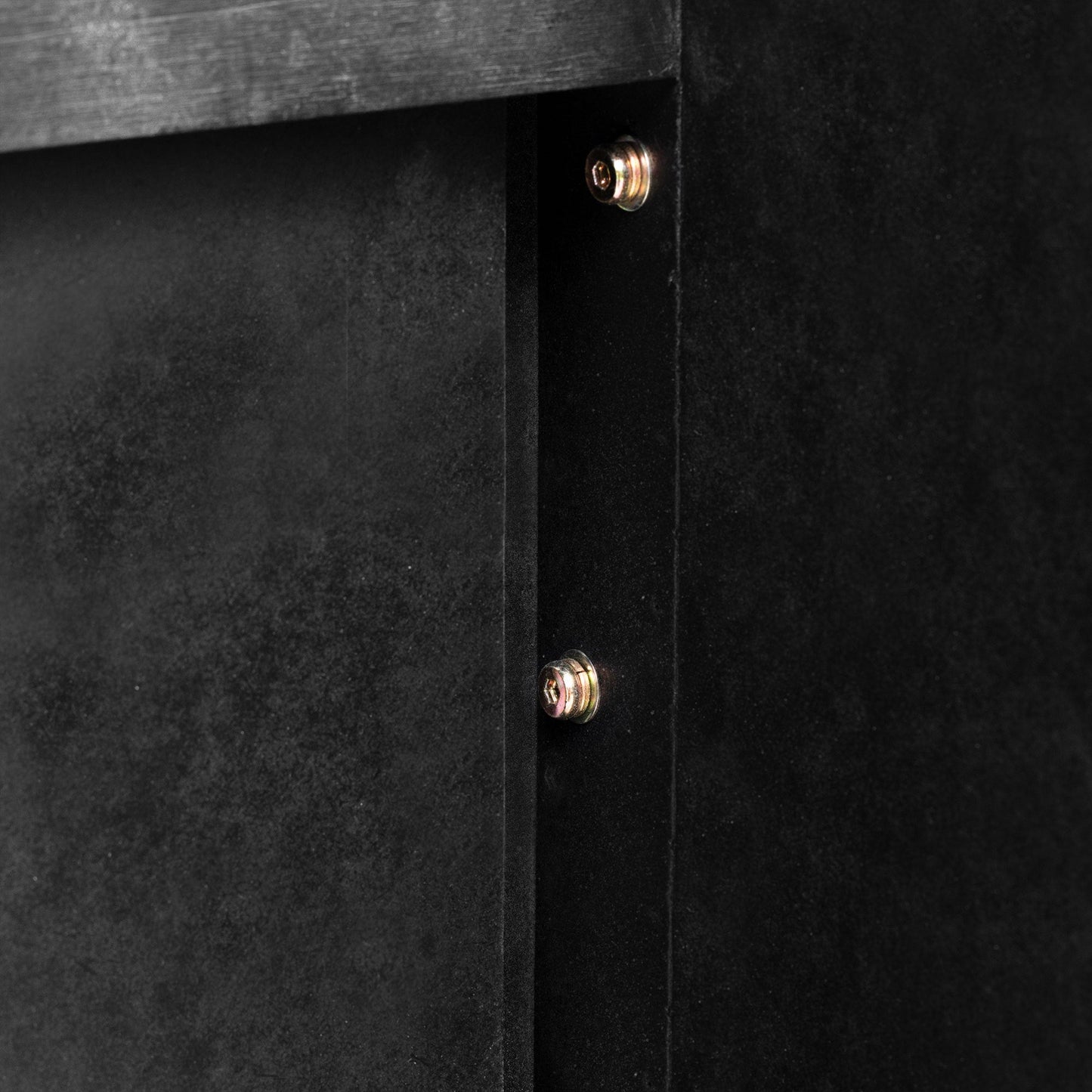 TREXM Unique Retro Silhouette Console Table with Open Style, Two Top Drawers for Entrance, Dinning Room, Living Room (Antique Black) - 1st Choice Furniture Direct