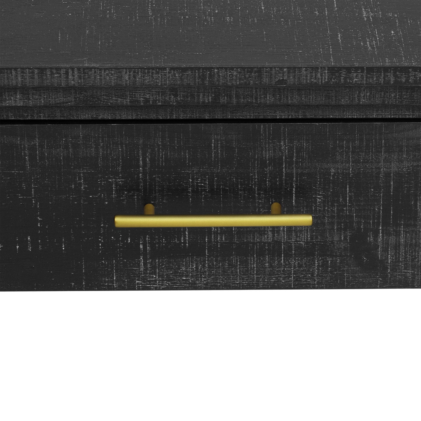 TREXM Unique Retro Silhouette Console Table with Open Style, Two Top Drawers for Entrance, Dinning Room, Living Room (Antique Black) - 1st Choice Furniture Direct