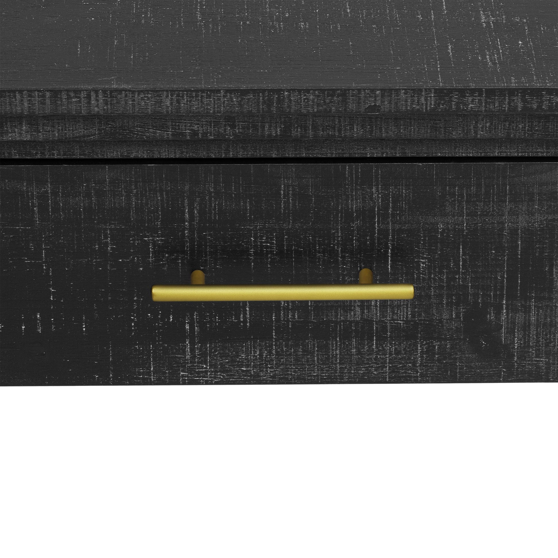 TREXM Unique Retro Silhouette Console Table with Open Style, Two Top Drawers for Entrance, Dinning Room, Living Room (Antique Black) - 1st Choice Furniture Direct