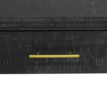 TREXM Unique Retro Silhouette Console Table with Open Style, Two Top Drawers for Entrance, Dinning Room, Living Room (Antique Black) - 1st Choice Furniture Direct