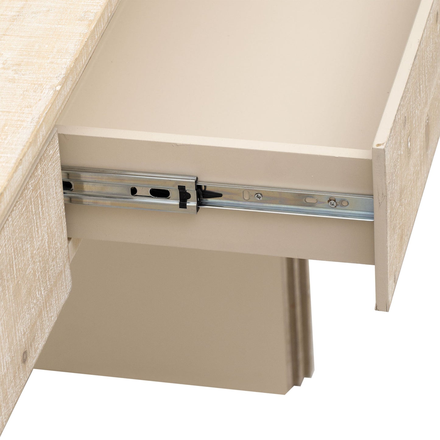 TREXM Unique Retro Silhouette Console Table with Open Style, Two Top Drawers for Entrance, Dinning Room, Living Room (Natural Wood Wash) - 1st Choice Furniture Direct