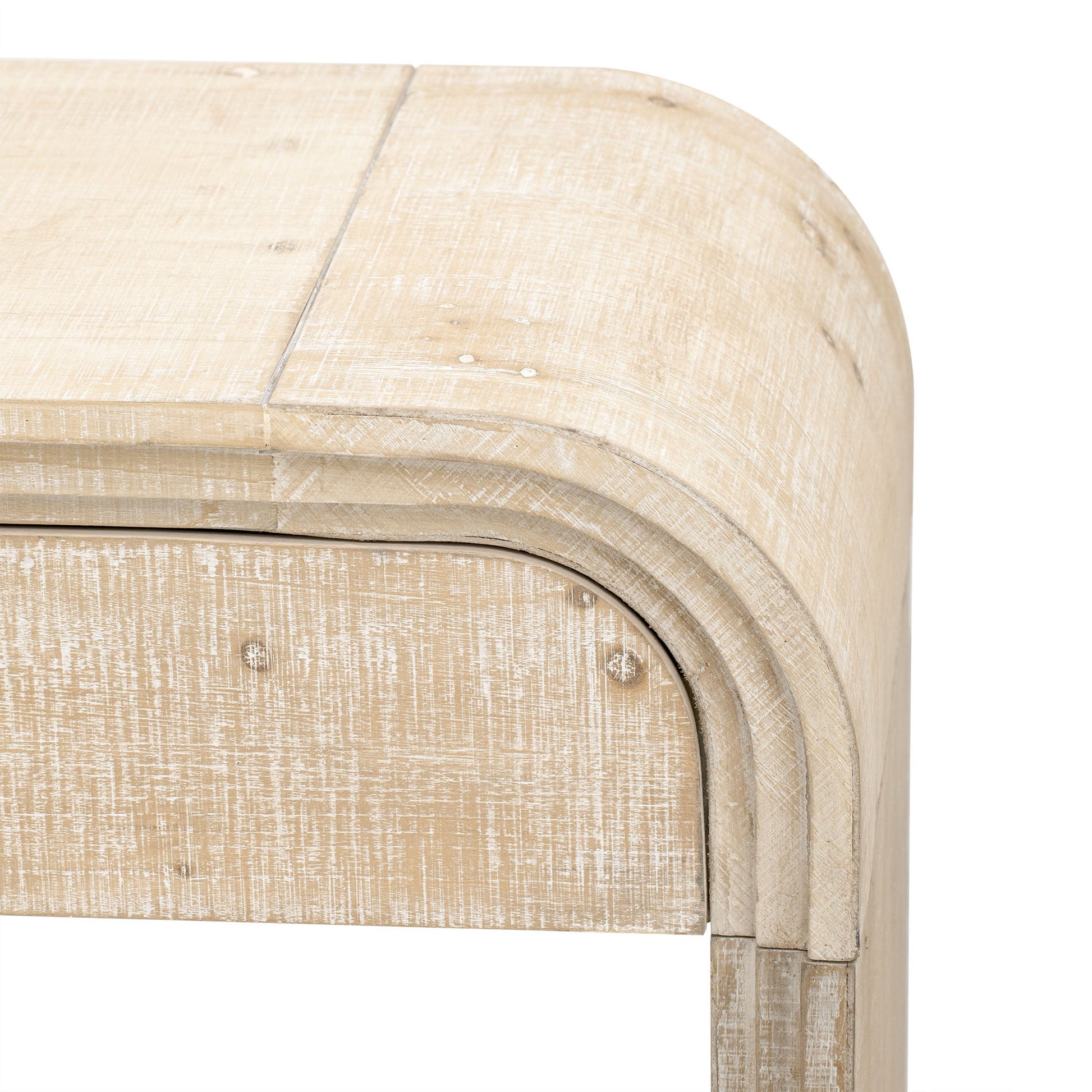 TREXM Unique Retro Silhouette Console Table with Open Style, Two Top Drawers for Entrance, Dinning Room, Living Room (Natural Wood Wash) - 1st Choice Furniture Direct