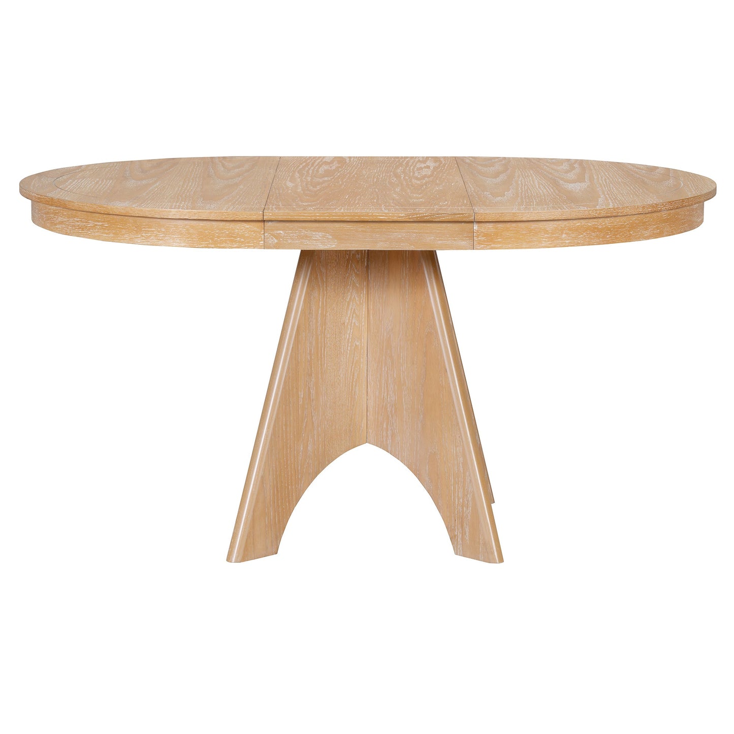 TREXM Vintage Extendable Dining Table for 4 - 6, 42 to 58 - Inch Rustic Farmhouse Kitchen Table with Distressed Finish and Sturdy Crossed Legs (Natural Wood Wash) - 1st Choice Furniture Direct