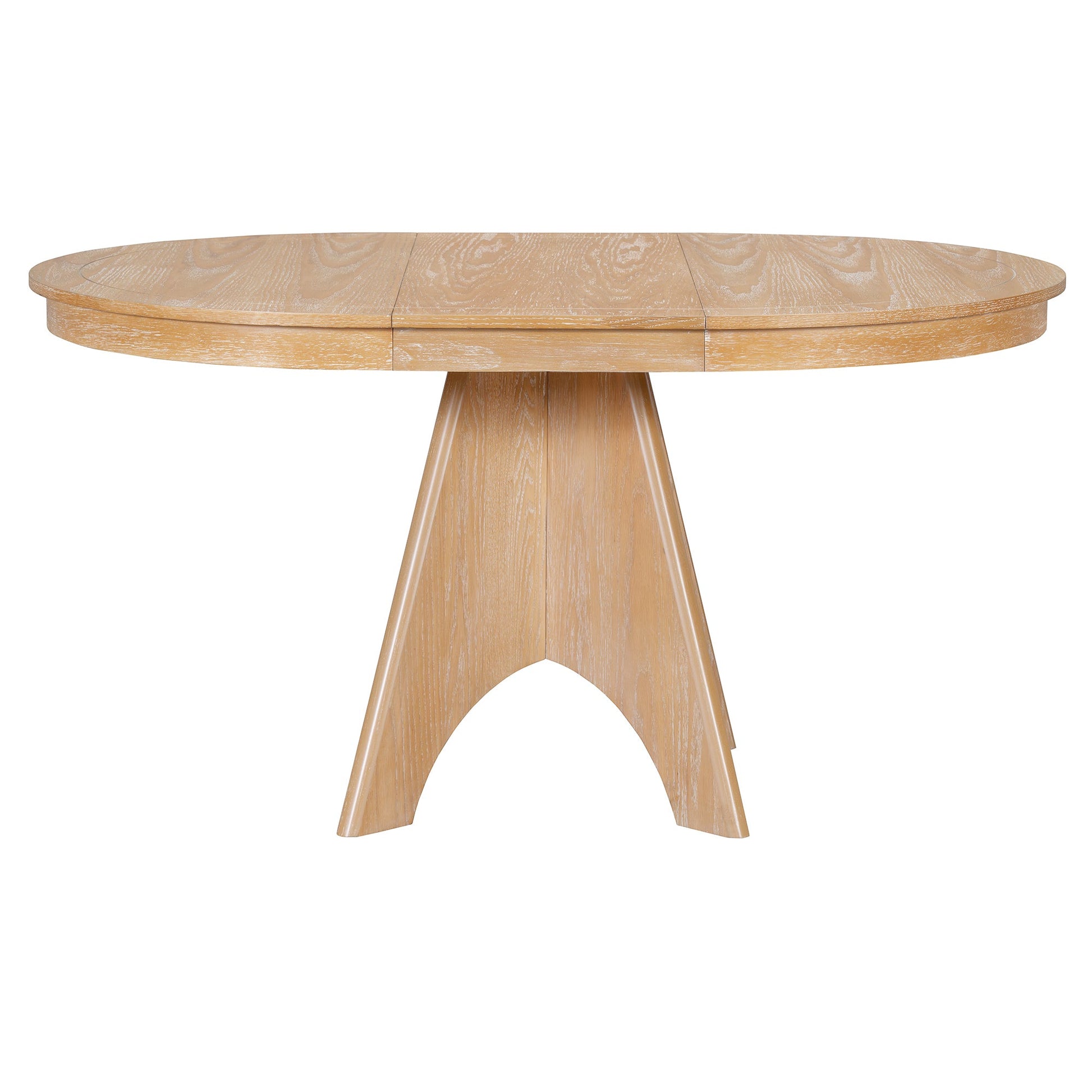 TREXM Vintage Extendable Dining Table for 4 - 6, 42 to 58 - Inch Rustic Farmhouse Kitchen Table with Distressed Finish and Sturdy Crossed Legs (Natural Wood Wash) - 1st Choice Furniture Direct