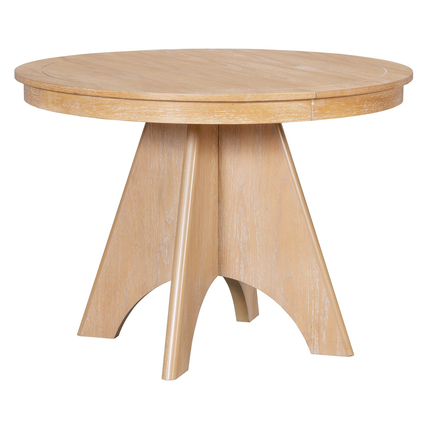 TREXM Vintage Extendable Dining Table for 4 - 6, 42 to 58 - Inch Rustic Farmhouse Kitchen Table with Distressed Finish and Sturdy Crossed Legs (Natural Wood Wash) - 1st Choice Furniture Direct