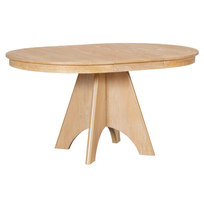 TREXM Vintage Extendable Dining Table for 4 - 6, 42 to 58 - Inch Rustic Farmhouse Kitchen Table with Distressed Finish and Sturdy Crossed Legs (Natural Wood Wash) - 1st Choice Furniture Direct