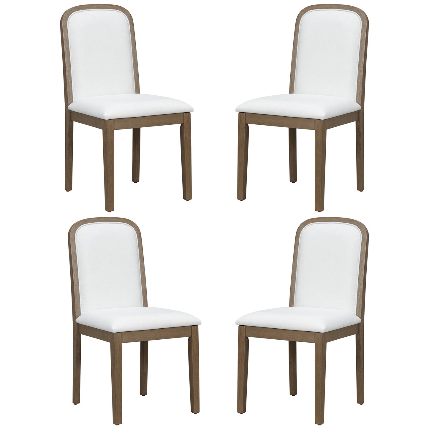 TREXM Vintage Style Dining Chair Set with 4 Upholstered Chairs for Dining Room and Living Room (Espresso) - 1st Choice Furniture Direct