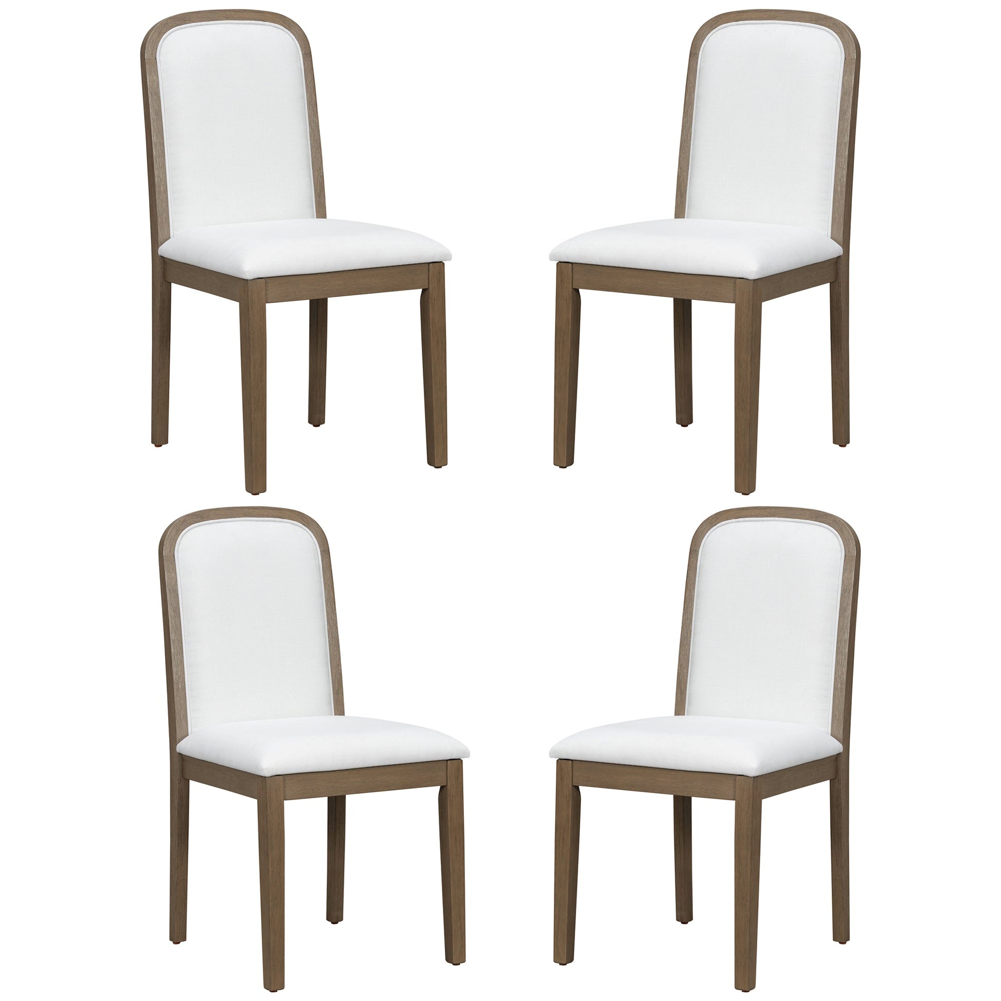 TREXM Vintage Style Dining Chair Set with 4 Upholstered Chairs for Dining Room and Living Room (Espresso) - 1st Choice Furniture Direct