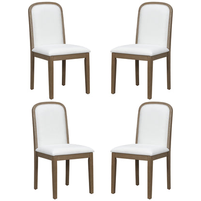 TREXM Vintage Style Dining Chair Set with 4 Upholstered Chairs for Dining Room and Living Room (Espresso) - 1st Choice Furniture Direct