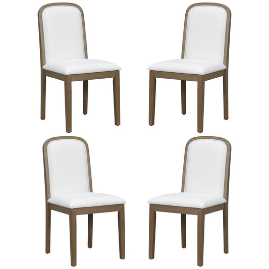 TREXM Vintage Style Dining Chair Set with 4 Upholstered Chairs for Dining Room and Living Room (Espresso) - 1st Choice Furniture Direct