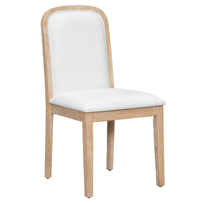 TREXM Vintage Style Dining Chair Set with 4 Upholstered Chairs for Dining Room and Living Room (Natural Wood Wash) - 1st Choice Furniture Direct