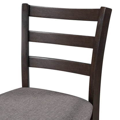 TREXM Wooden Counter Height Dining Set with Padded Chairs and Storage Shelving in Espresso Finish - 1st Choice Furniture Direct