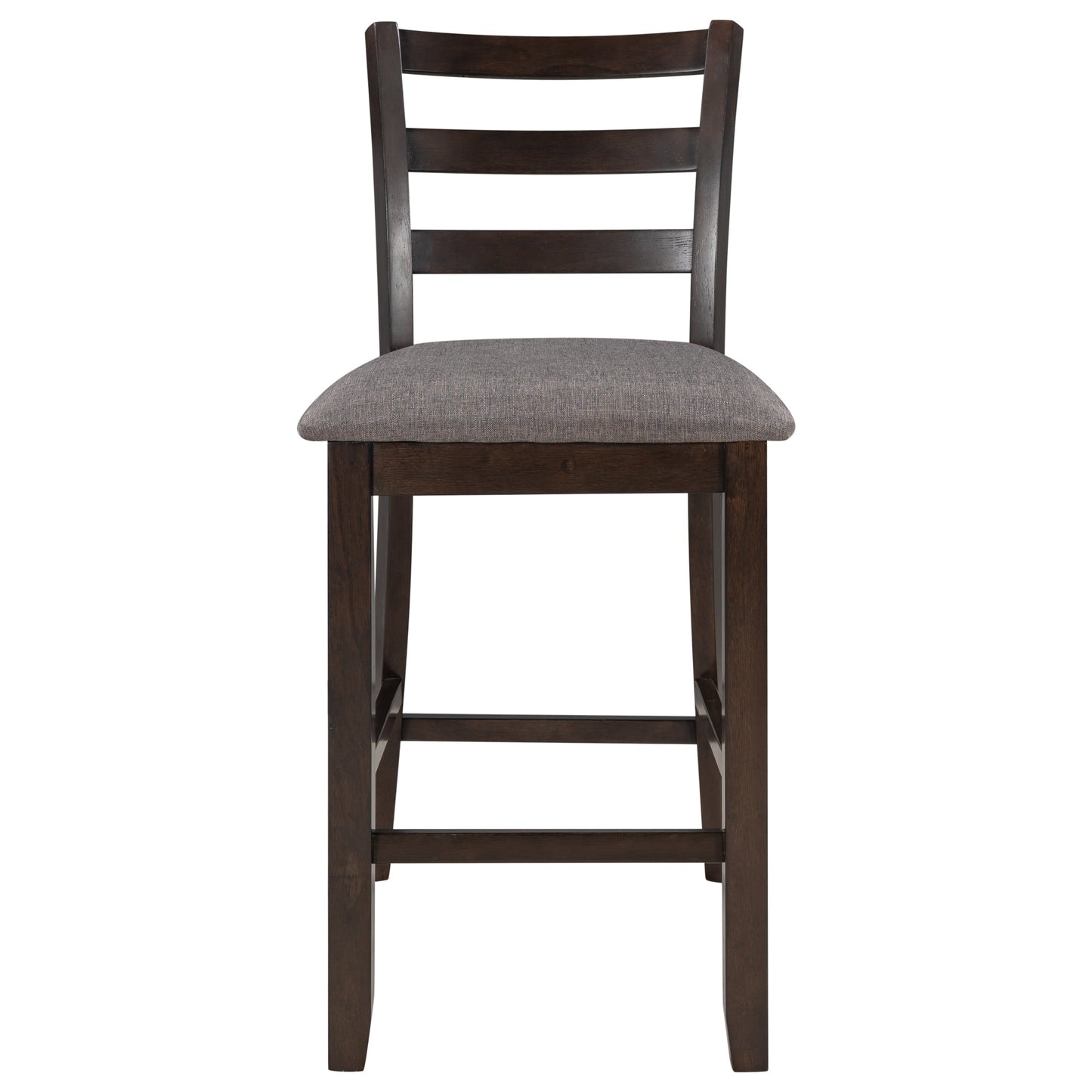 TREXM Wooden Counter Height Dining Set with Padded Chairs and Storage Shelving in Espresso Finish - 1st Choice Furniture Direct