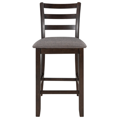 TREXM Wooden Counter Height Dining Set with Padded Chairs and Storage Shelving in Espresso Finish - 1st Choice Furniture Direct