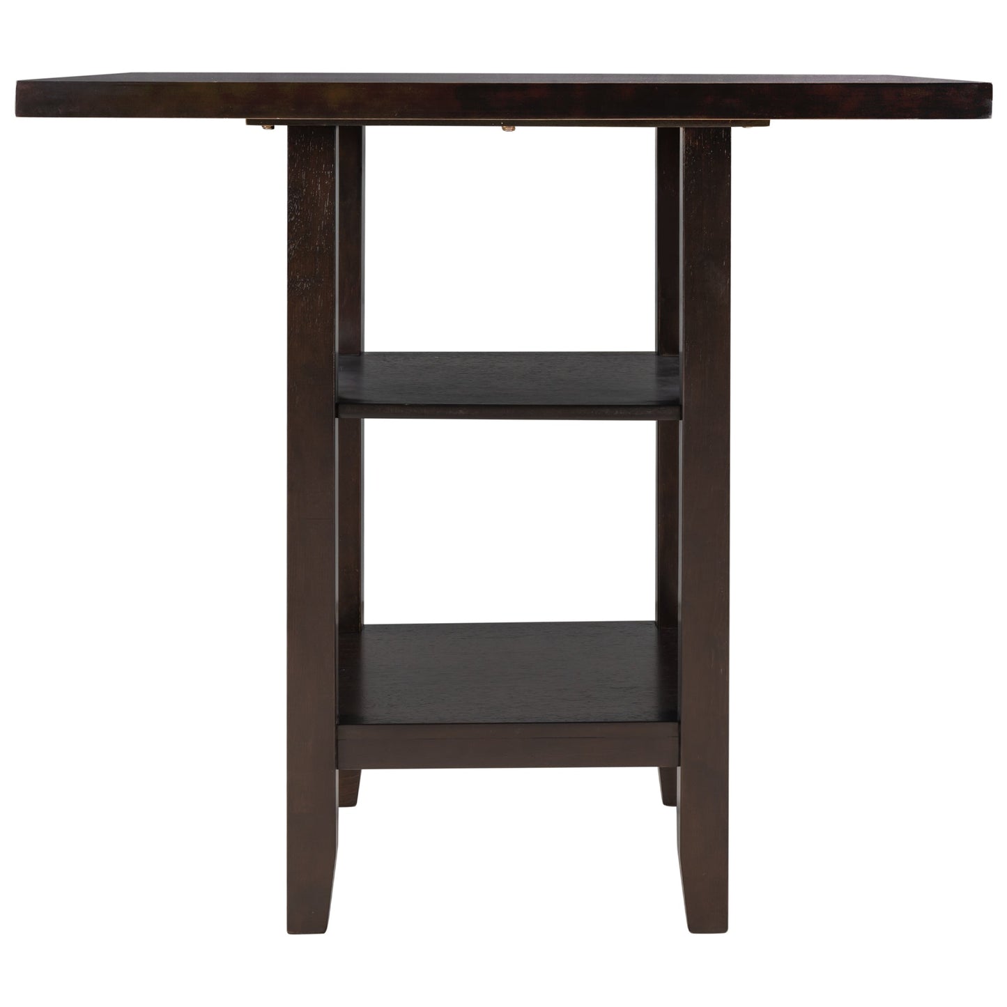 TREXM Wooden Counter Height Dining Set with Padded Chairs and Storage Shelving in Espresso Finish - 1st Choice Furniture Direct